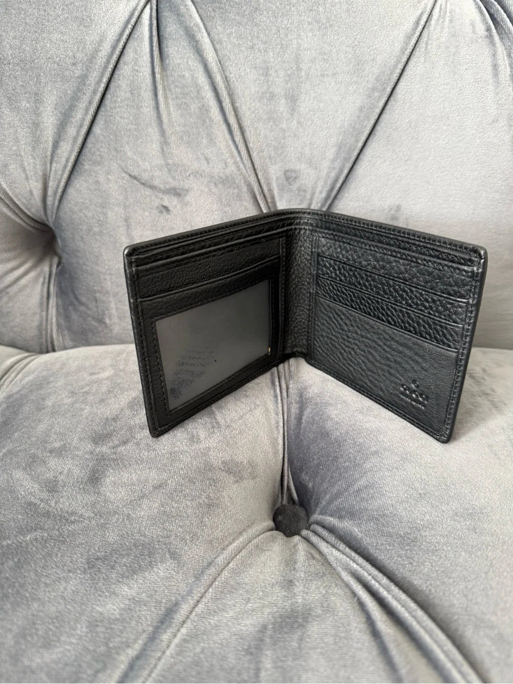 Gucci Black Leather Bifold Wallet with Interlocking GG
